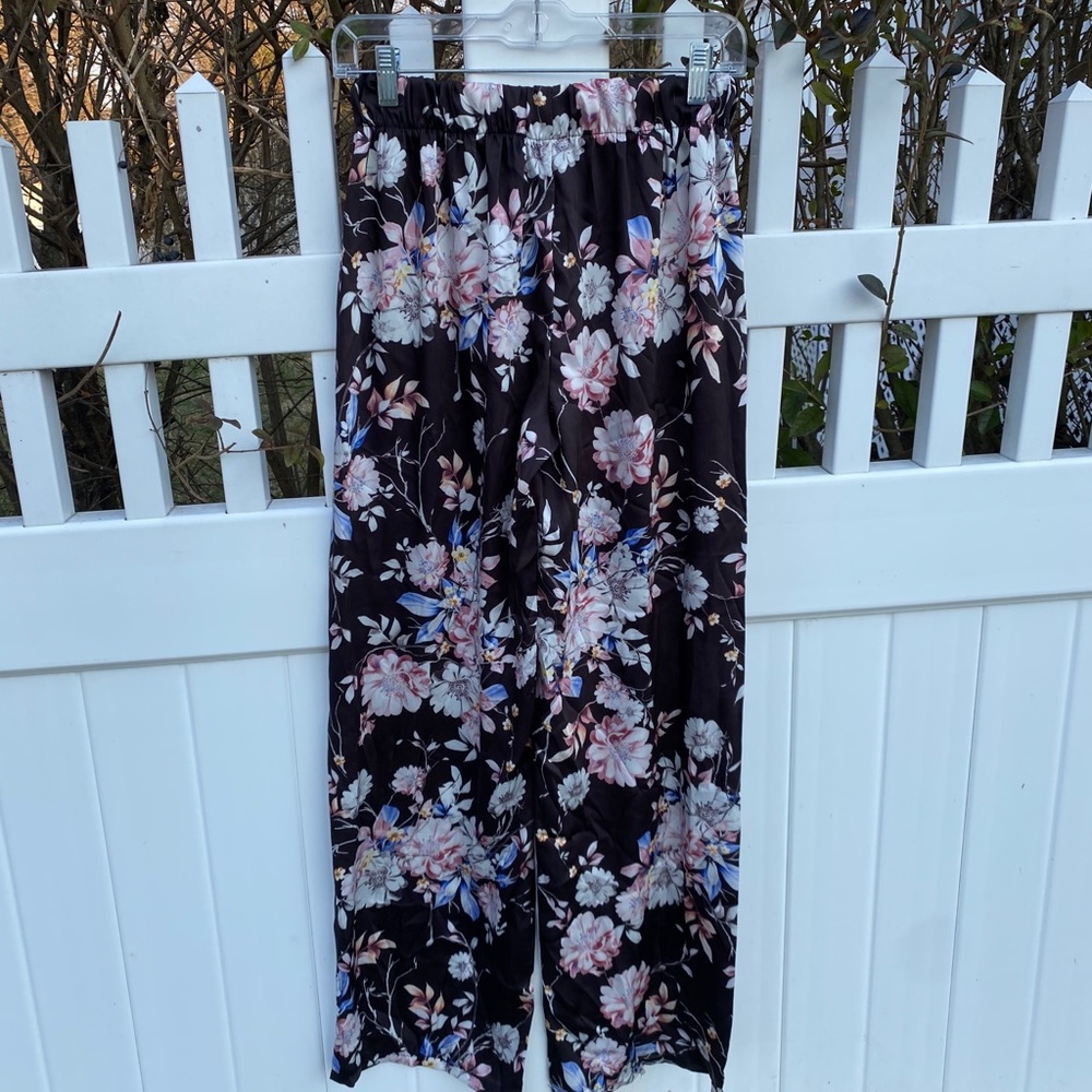 Floral, wide leg, pants